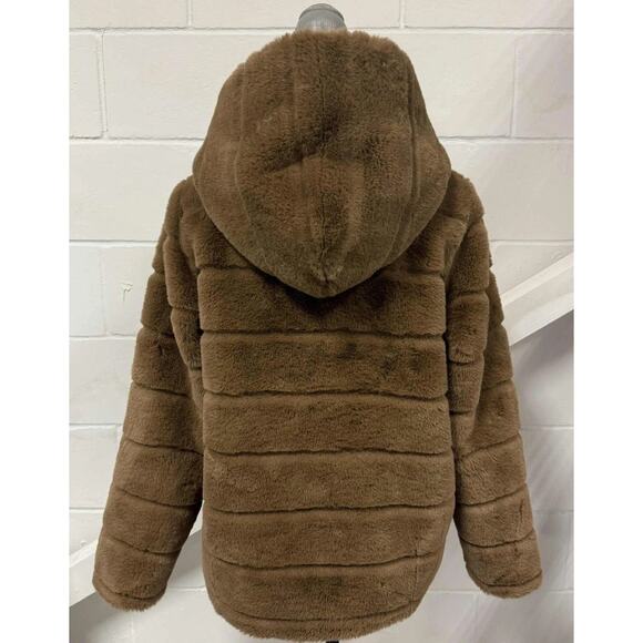 Apparis Goldy Coat Hooded Faux- Fur Jacket Camel Women’s Small Vegan Fur - Picture 6 of 11